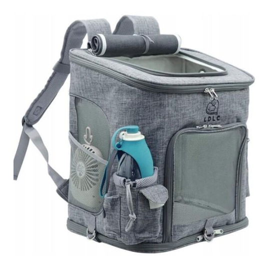 Foldable Dog Backpack, Pet Carrier, Dog and Cat Transport Backpack, Foldable Backpack, Suitable for Daily Hiking (Gray)