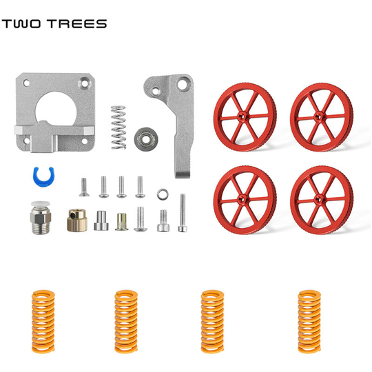 Two Trees - 3D Printer Parts & Accessories Upgraded All Metal Extruder and 4PCS Hand Twist Leveling Nut Diameter 60mm with 4pcs Heated Bed Springs