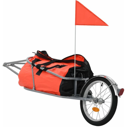Bike Luggage Trailer with Bag Orange and Black Vidaxl Orange
