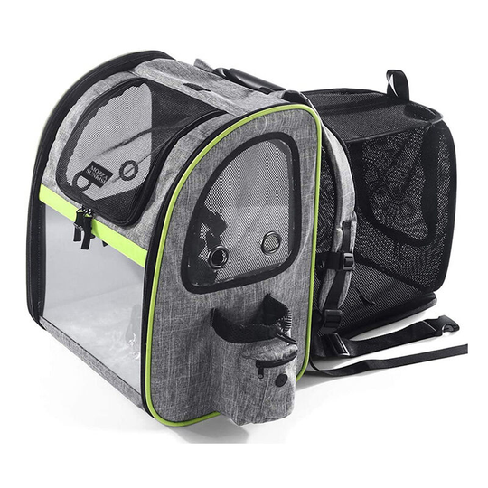 Sun Flowergb - Expandable Cat Puppy Carrier Bag Small Pet Dog Backpack with Removable Plush Mattress, Breathable Mesh, Spacious, Foldable, for