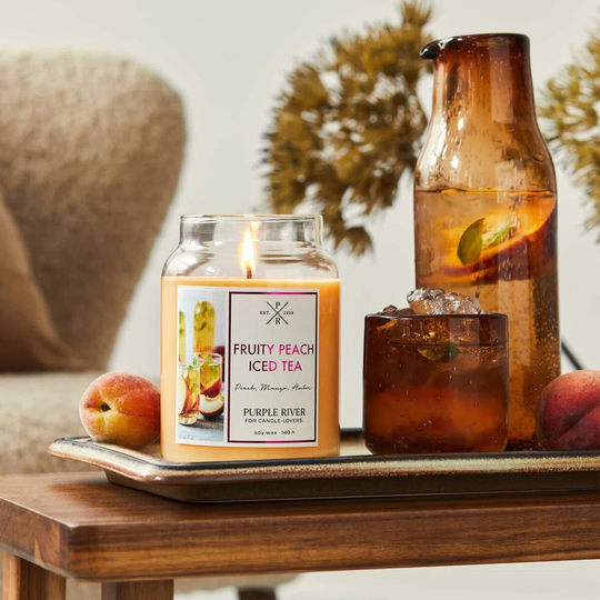 Fruity Peach Iced Tea Scented Jar Candle