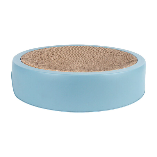 Pet Supplies, Round Corrugated Cat Scratching Board, Cat Scratching Toy, Claw Resistant Cat Litter (Blue)