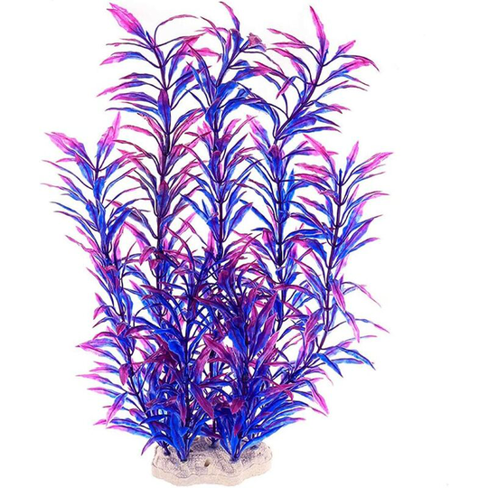 Aougo - Plastic Plants for Aquarium Fish Tank, Simulation Aquatic Plants Purple Aquarium Aquatic Plants for Fish Tank Ornament Natural Design