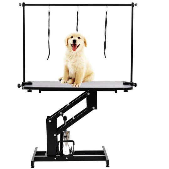 Adjustable Height Pet Dog Cat Grooming Table, Black - Livingandhome