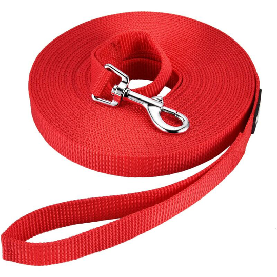 Dog Training Leash (20m Blue) Long Hands Free Nylon Strap for Dogs Cats Pet Walking Lashing Jogging