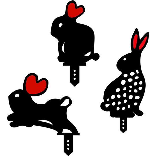 Garden Decoration,6 Pieces Garden Art Statues Rabbit Garden Decorative Garden Sculptures Ornaments Rabbit Yard Art Animal Silhouette Garden for Yard