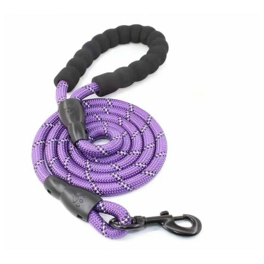 Thsidne Reflective Dog Leash (1 Piece, Purple, 1.5m)