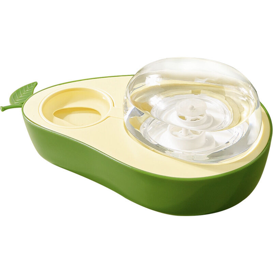 Raised Cat Food Bowl and Automatic Cat Water Dispenser Set: Multifinectional Slow Eater Cat Bowl Avocado Whisker Fatigue Gravity Food Bowl