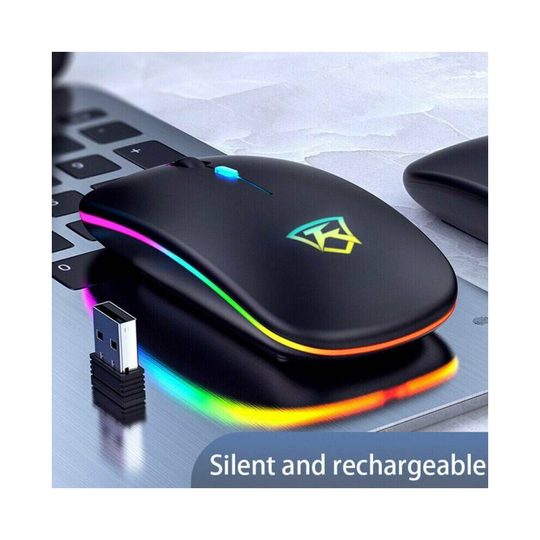 LED Wireless Mouse Cordless RGB Optical Mice For PC Laptop Computer 2.4GHz Games
