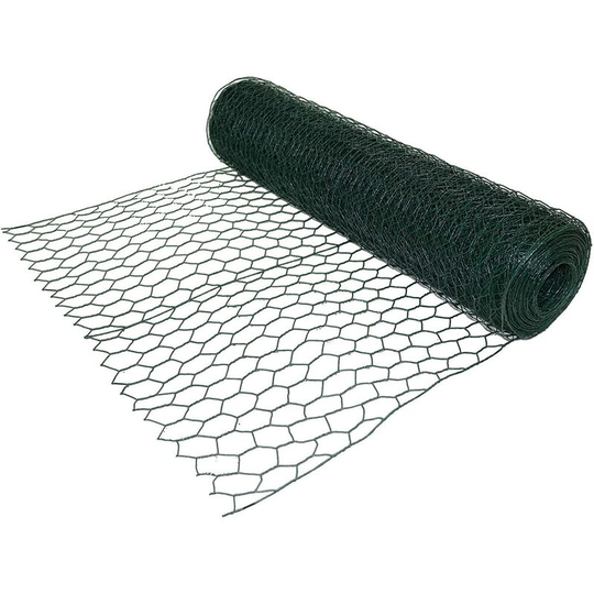 Dayplus - 0.6m x 25m Chicken Wire Mesh Hexagonal Mesh Fencing Green pvc Coated Steel Metal Garden Netting Fencing Roll Hole Size 50mmx50mm, for Crop