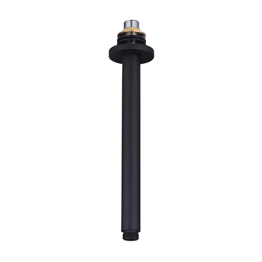 Holtz Bathroom KSA-184 Round Overhead 250mm Brass Shower Head Ceiling Outlet Arm; Black