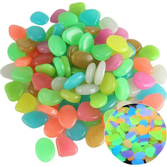 Naxunnn - 100 Pieces Luminous Pebbles diy Decorative Luminous Stones
