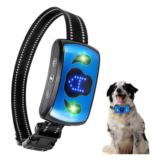THSIDNE Dog Trainer Bark Stopper Rechargeable Waterproof Collar Pet Supplies Dog Trainer Remote Control 718b Blue