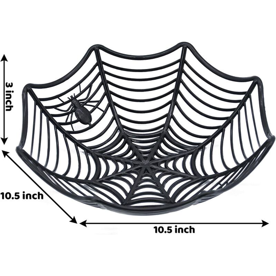 Halloween Spider Web Plastic Basket Bowls for Halloween Trick or Treat Hand Grab Candy Holder Bowls, Truck or Snack Spider Web Party Supplies