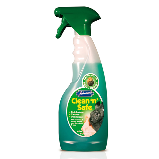 Johnson's Clean N Safe Litter Tray Disinfectant Spray for Small Animals, 500ml (Pack of 6)
