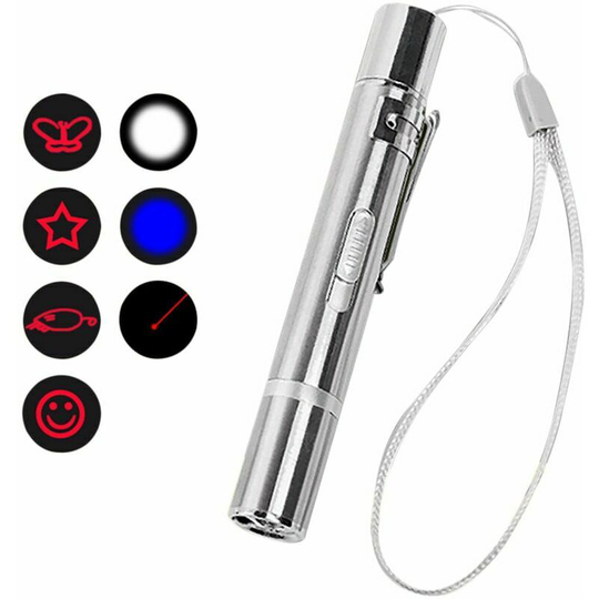 7-in-1 Multifunction usb Cat Laser Pointer Pen with Lanyard
