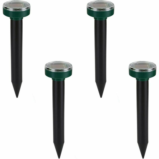 Solar Mole Repellent 4pcs Ultrasonic Mole Repeller Smart Solar Mole Hunting combines waterproof and acoustic solar charger for outdoor garden garden