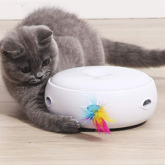 Denuotop - Smart Feather Cat Toy, 2020 Enhanced Interactive Kitten Toy, 3 Modes Electronic Toy Automatic Work Random Interesting Stimulator