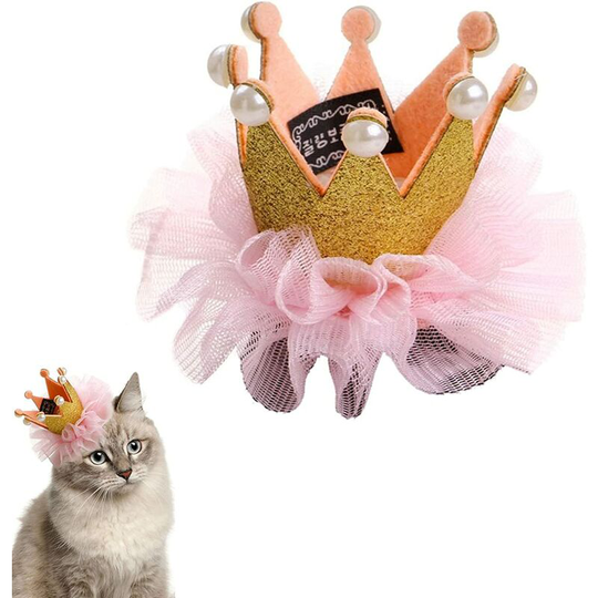 Soekavia - Pet Hair Clips, Cute Crown Hat Cat Dog Birthday Headwear Hair Pins Kitten Puppy Headdress Wedding Birthday Party Photography Decoration
