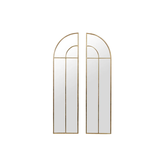 Cainsville Window Pane Metal Framed Wall Mounted Accent Mirror in Golden
