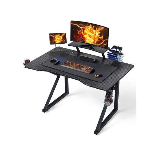 Black Computer Desk Modern Writing Desk Table Stable Gaming Desk Workstations for Home Office Conference Work and Study - black - Yaheetech