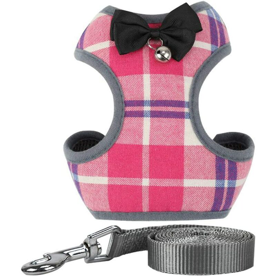 Litzee - Soft Breathable Comfortable Dog/Cat Harness Puppy Walking Lead MZ123 (l, Pink)
