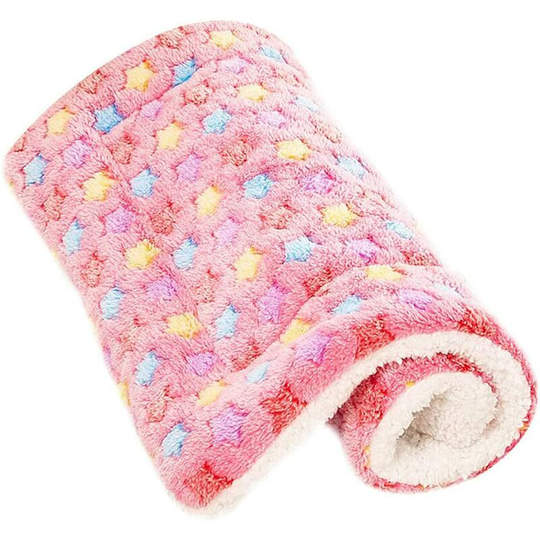 Litzee - Dog Cat Pet Blankets Fleece Washable Sleeping Mats Warm Fluffy Puppy Blanket Throw for Small Medium Large (S,pink)
