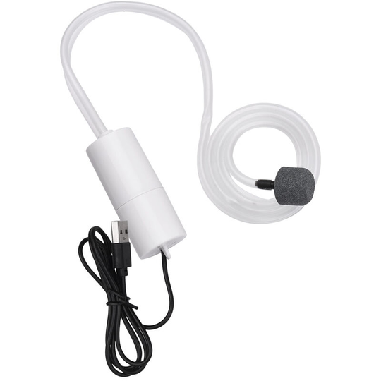 Mini usb Oxygen Pump,Suitable For Outdoor Fishing And Household Fish Tank,Silent Operation,White,With 1 Air Stone - White,With 1 Air Stone