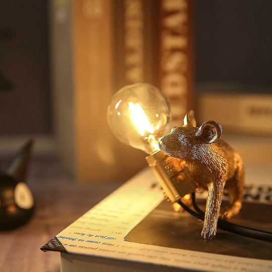 Deckon - Lamps modern led resin mouse table desk lamp night lights - Gold creep