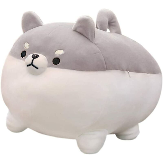 Plush Anime Corgi Cute Plush Dog Pillow Soft, Plush Toy Gift Boy and Girl (Gray, 40cm)