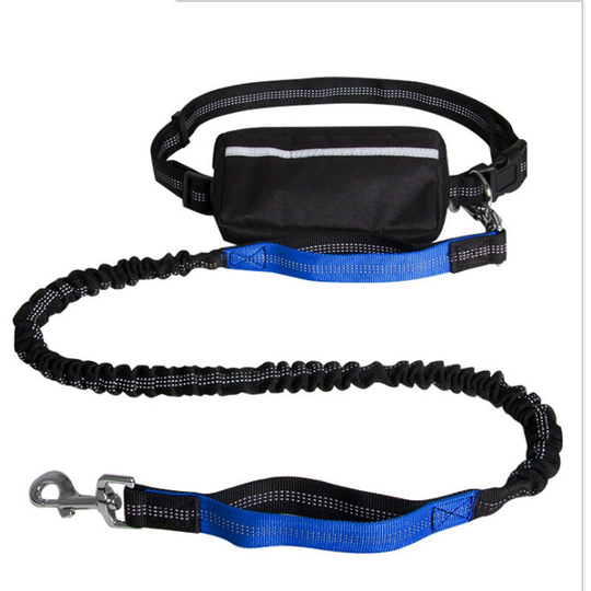 Betterlifegb - Hands Free Dog Lead for Running Walking Training Hiking, Dual-Handle Shock Absorbing Reflective Bungee, Adjustable Waist Belt and