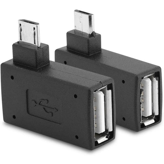 Pack Micro usb 2.0 Male Right Left Angle 90 Degree usb Male to Micro Female otg Adapter