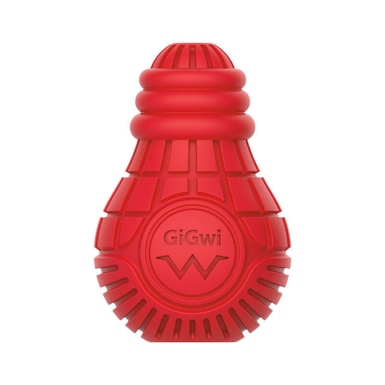 Bulb Freeze Safe Chew Toy for Medium and Large Dogs Occupy Interactive Toy Natural Rubber Treats Dishwasher Safe(red)