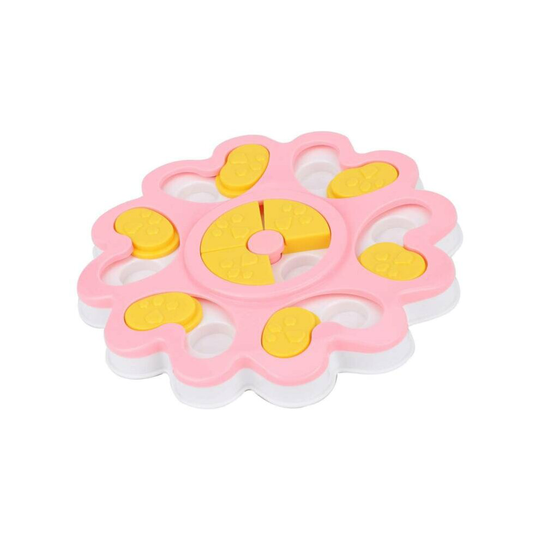 (Pink) Pet Dispenser Feeding Bowl Dog Toys Feeder
