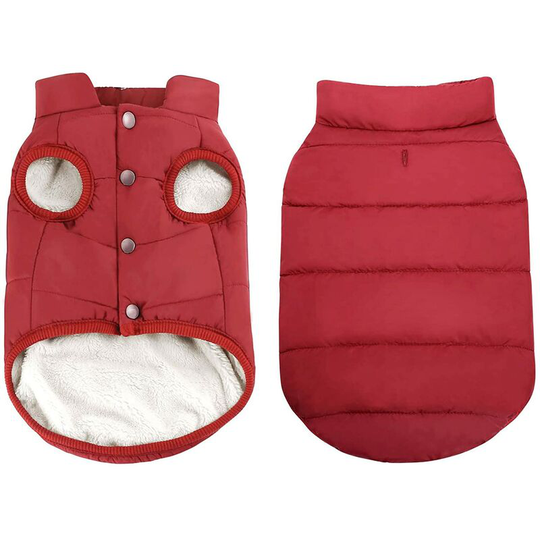 1 pc red s Windproof Dog Winter Coat Waterproof Dog Jacket Warm Dog Vest Cold Weather Pet Apparel with 2 Layers Fleece Lined for Small Medium Large