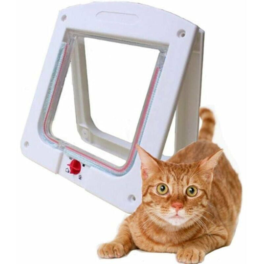 Magnetic Cat Flap with 4 Position Lock for Cats and Dogs