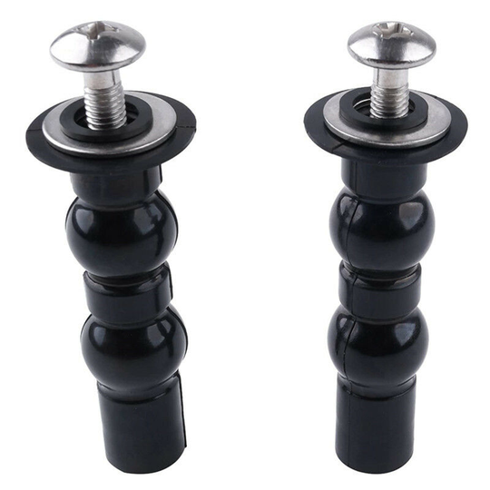 Double Ball Toilet Seat Ring Hinge Fixing Screw Expansion Rubber Top Nut Screw Toilet Repair Screw (with 16mm Stainless Steel Gasket)