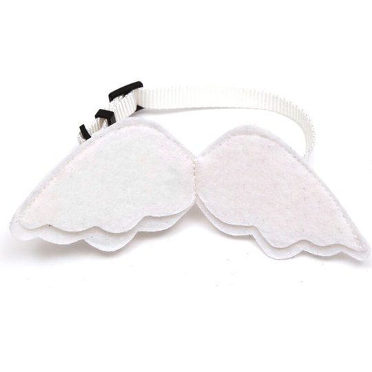 Cat Angel Wing Collar Bell Nylon Ribbon Cat Supplies Pet Necklace Accessories for Kitten Necklace (White