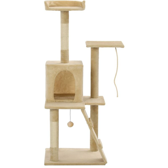 Cat Tree with Sisal Scratching Posts 120 cm Beige Vidaxl Beige