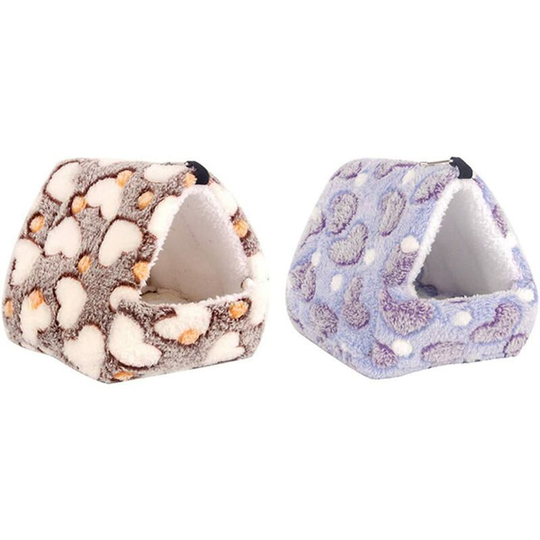 Osqi - Small Animal Hanging House, 2pcs Cozy Hamster Small Cotton Nest Winter Hanging Bed Warm Sleeping Mat for Guinea Pig Hedgehogs Gerbils