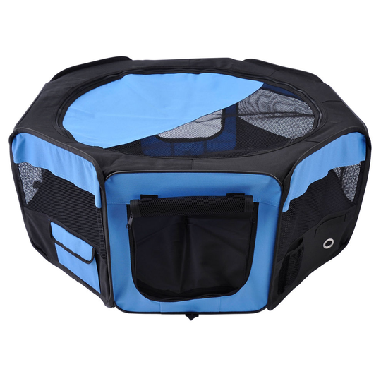PawHut Pet Puppy Dog Cat Rabbit Pig Guinea Playpen Play Pen Run Blue