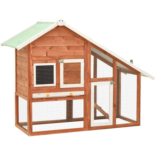 Topdeal - Rabbit Hutch 140x63x120 cm Solid Firwood FF170868_UK