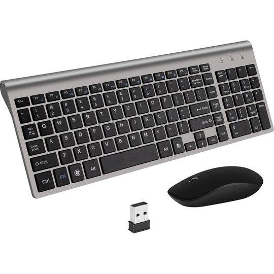 Ilovemilan - usb wireless keyboard and mouse set ultra-thin silent desktop notebook office mouse and keyboard (grey)