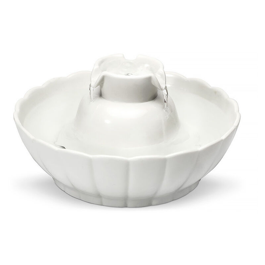 Thsinde - Ceramic drinking fountain Lotus Ceramic Pet drinking water Automatic circulation filter Quiet water pump 2.1 liters