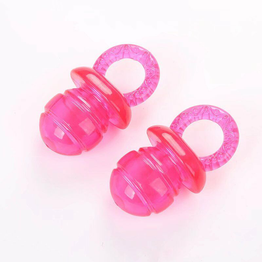 2 Pcs Puppy Pacifier Toy Pet Molar Clean Teeth Toy Chew Pacifier Play Training Toys for Dog Cat (red)