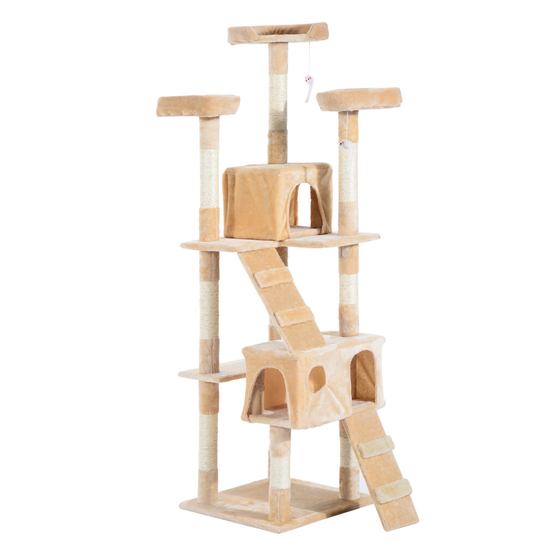 PawHut Cat Tree Scratcher Activity Center Scratching Post Toy Bed