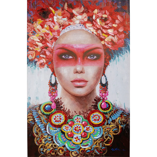 'Red Eye Lady' - Wrapped Canvas Painting Print