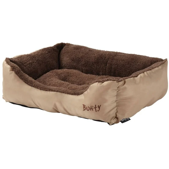 Deluxe Soft Washable Dog Pet Warm Basket Bed Cushion with Fleece Lining - Cream - Small - Bunty