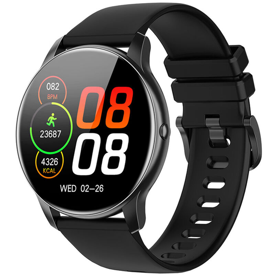 Global Version Xinji C2 Smart Watch 1.3''HD amoled Screen BT5.0 3TM Waterproof Sleep/Heart Rate/Blood Oxygen Monitor 15Sport Modes, Black - Black