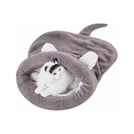 Cat Sleeping Bag Pet Bed Comfortable Warm Cat Covered Half Covered Self-heating Protection Bag Cave for Cats Puppy